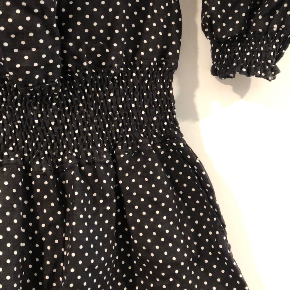 SOLD* WeWoreWhat Smocked Linen Romper - Picture 6 of 9